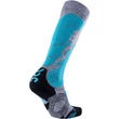 UYN Lady Ski Pro Race Socks grey melange-turquoise sízokni - hátulról