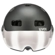 Uvex Rush Visor dark silver matt kerékpár sisak - szemből