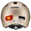 Uvex City 4 soft gold matt kerékpár sisak - hátulról (LED villogóval)