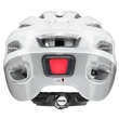 Uvex True white-grey kerékpár sisak - hátulról (bekapcsolt LED)