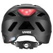 Uvex Urban Planet LED black matt kerékpár sisak - hátulról (LED villogóval)