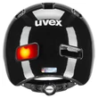 Uvex HLMT 4 reflexx black kerékpár sisak - hátulról (LED villogóval)