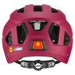 Uvex City Stride MIPS ruby red matt kerékpár sisak - hátulról (LED villogóval)
