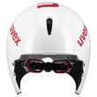 Uvex Race 8 white red kerékpár sisak - szemből (visor nélkül)