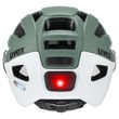 Uvex Finale Visor V moss green-cloud matt kerékpár sisak - hátulról (LED villogóval)