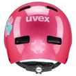 Uvex Kid 3 pink flower kerékpár sisak - hátulról