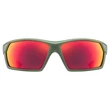 Uvex Sportstyle 225 olive green matt/red napszemüveg - szemből