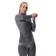 UYN Lady Ambityion UW Shirt LG SL Melange Turtle Neck black melange-purple-raspberry aláöltöző felső