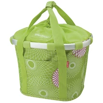 Klickfix Bikebasket, crystals lime green első kosár