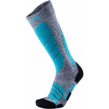 UYN Lady Ski Pro Race Socks, grey melange-turquoise sízokni