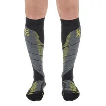 UYN Man Ski All Mountrain Socks, anthracite melange-yellow sízokni