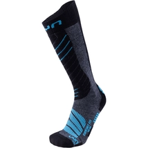 UYN Man Ski Comfort Fits Socks, medium grey melange-azure sízokni
