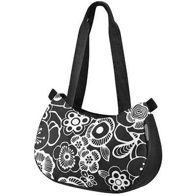 Klickfix Stylebag, fekete virágos kormánytáska