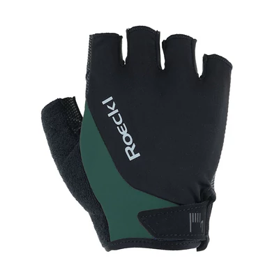 Roeckl Basel 2 black/duck green rövid kerékpáros kesztyű