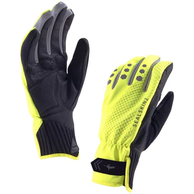Sealskinz All Weather Cycle, neon sárga kerékpáros kesztyű