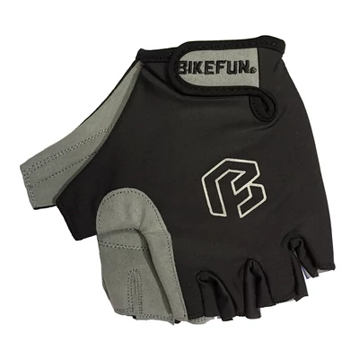 Bikefun Basic logo rövid fekete kerékpáros kesztyű