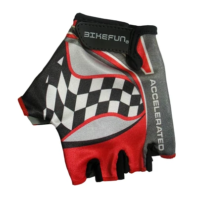 Bikefun Junior race piros kerékpáros kesztyű