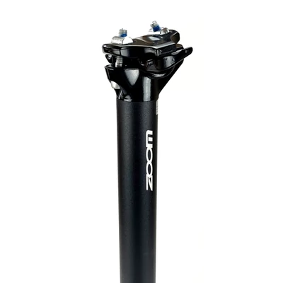 Zoom alu 27,2x400 mm, fekete két csavaros nyeregcső