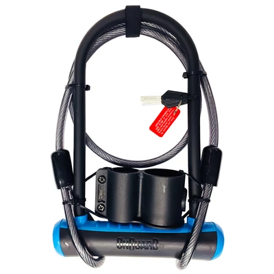 OnGuard Neon 230x115 mm, kék U-lakat + 120 cm hurokkábel
