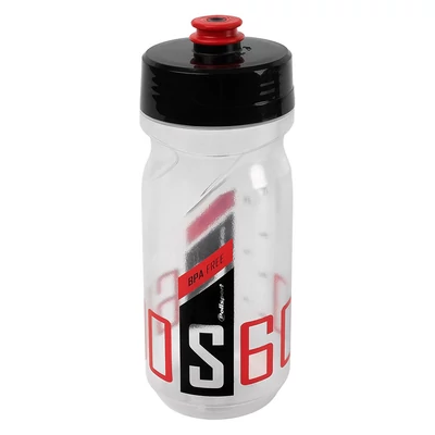 Polisport S600 600 ml, átlátszó/fekete/piros kulacs