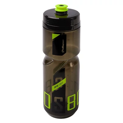 Polisport S800 800 ml, átlátszó fekete/fekete/lime zöld kulacs