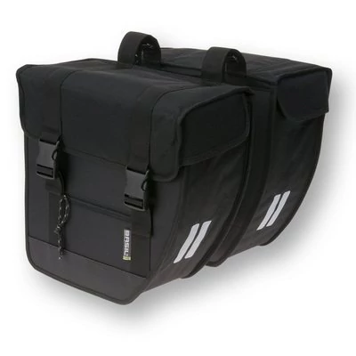Basil Tour XL double bag, fekete csomagtartó táska