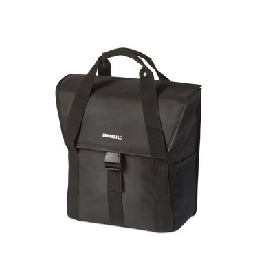Basil Go Single Bag, fekete csomagtartó táska