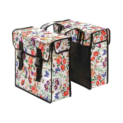 Basil Mara XL double bag, virágos csomagtartó táska