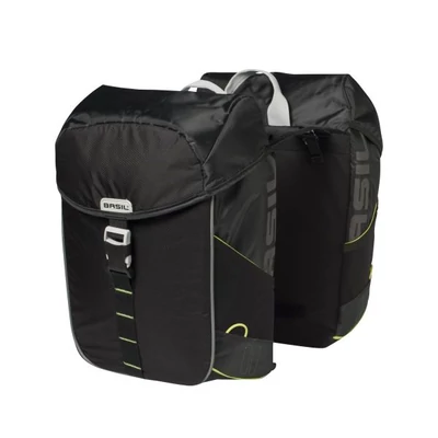Basil Miles double bag, fekete csomagtartó táska