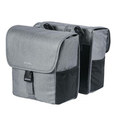 Basil GO Double Bag, szürke csomagtartó táska