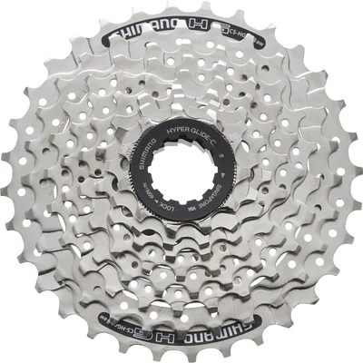 Shimano CSHG418 8-as 11-34, kazettás, ezüst fogaskoszorú.