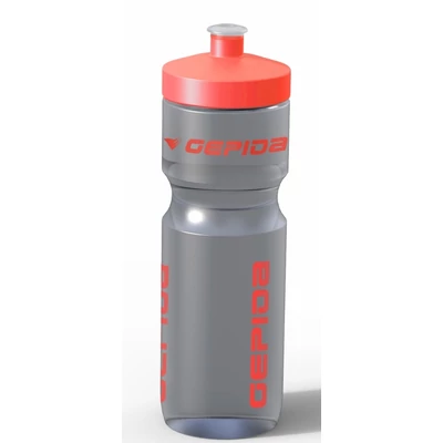 Gepida 800 ml, áttetsző szürke/piros kulacs