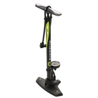 Bikefun Air Force acél, fekete műhelypumpa nyomásmérővel