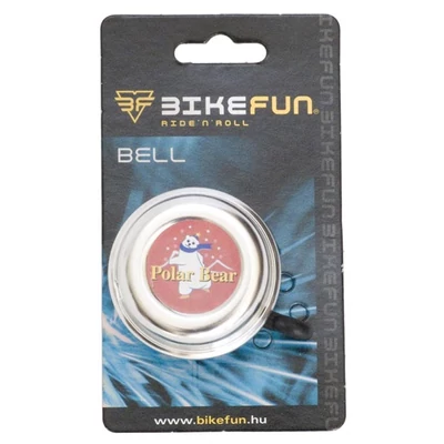 Bikefun ezüst rajzfilmfigurás csengő, jegesmedve