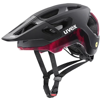 Uvex React MIPS, black-ruby red matt kerékpár sisak