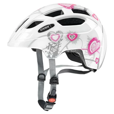 Uvex Finale Junior LED, heart white pink kerékpár sisak