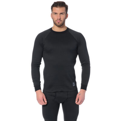 Thermowave 2IN1 Men's Long Sleeve Shirt 1/2 zip, black aláöltöző felső