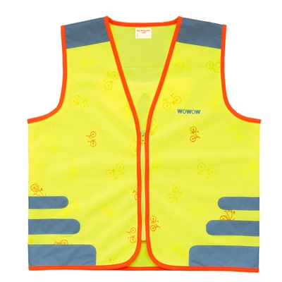 Láthatósági mellény Wowow Nutty Jacket gyerek, sárga bicikli mintás