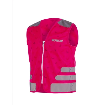 Láthatósági mellény Wowow Nutty Jacket gyerek, pink pillangó mintás